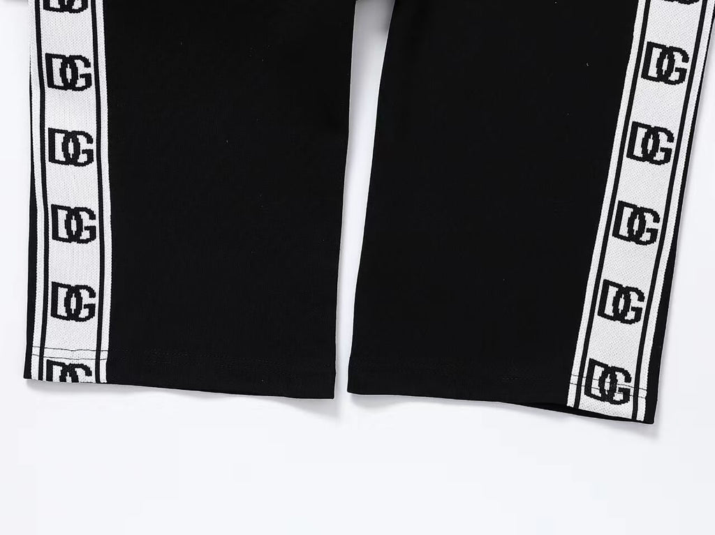 Dolce & Gabbana DG Logo Side Band Technical Jersey Tracksuit Black/White
