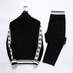 Dolce & Gabbana DG Logo Side Band Technical Jersey Tracksuit Black/White