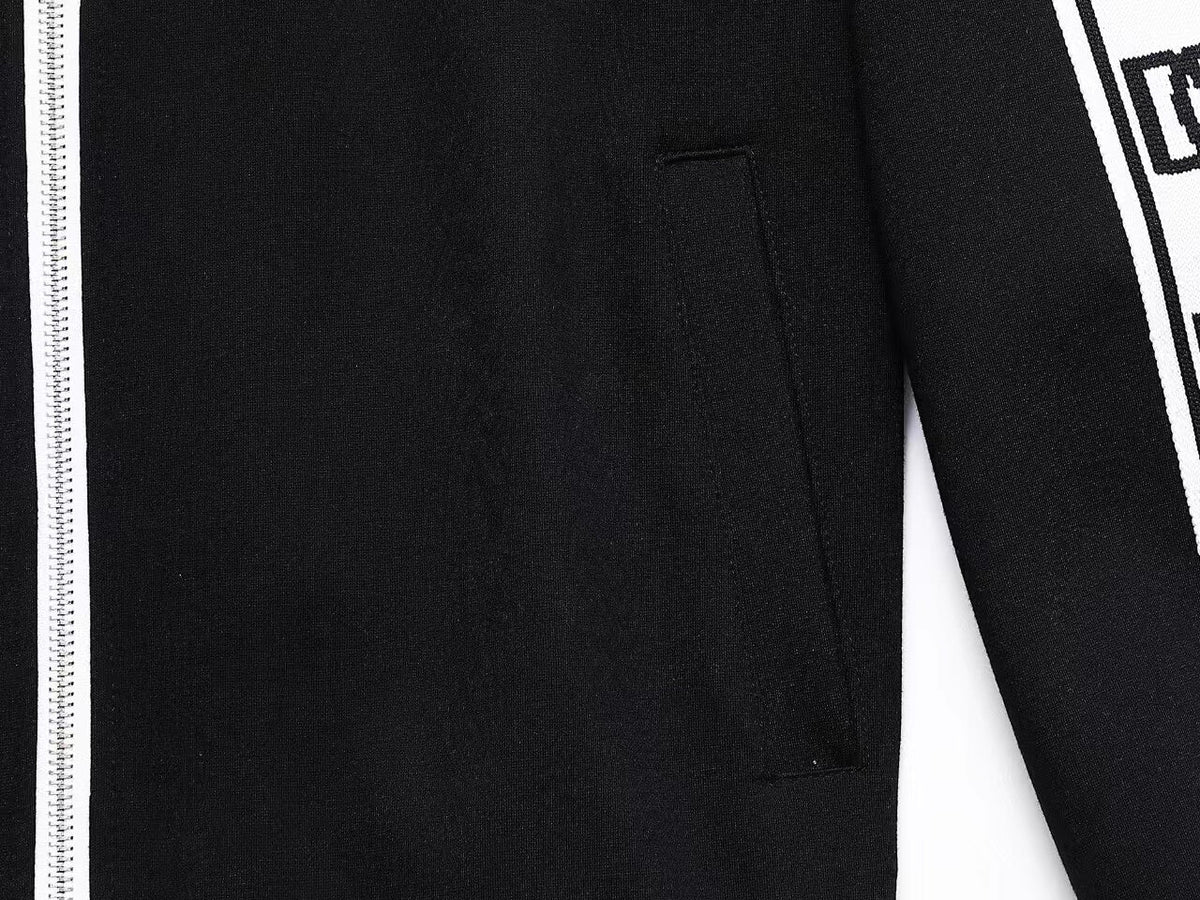 Dolce & Gabbana DG Logo Side Band Technical Jersey Tracksuit Black/White