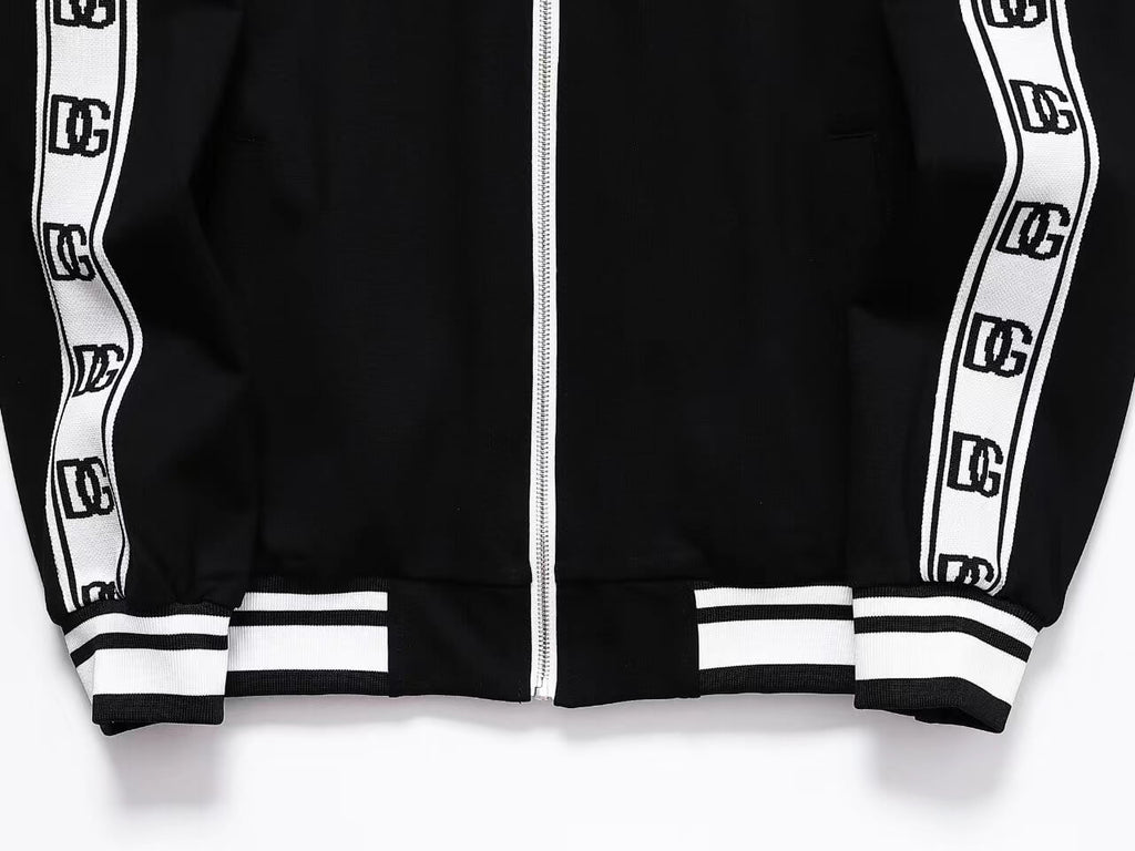 Dolce & Gabbana DG Logo Side Band Technical Jersey Tracksuit Black/White