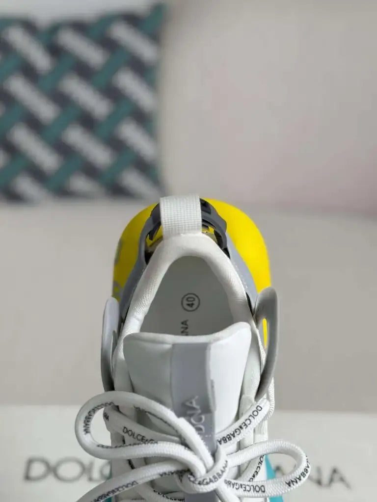 Dolce & Gabbana Airmaster Sneaker – White, Silver & Gradient Sole