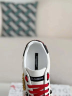 Dolce & Gabbana Portofino Sneaker – White Graffiti & Gold Crest