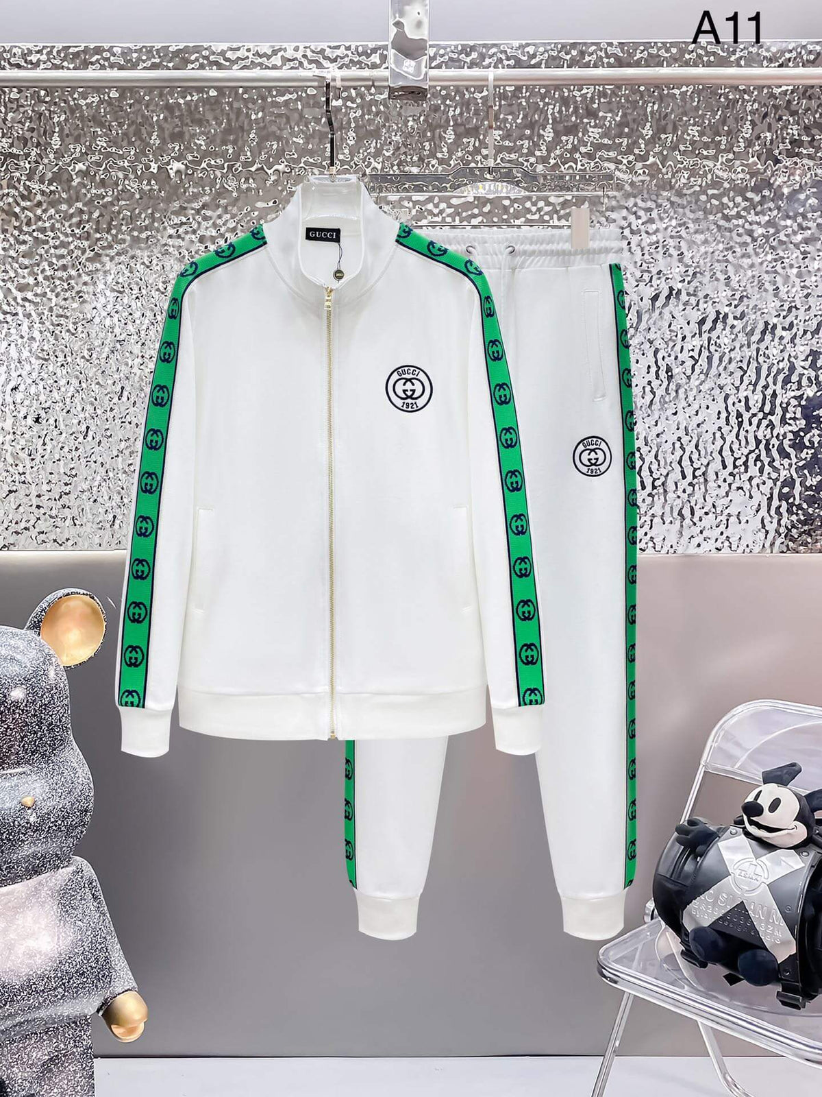 Gucci Interlocking G Gucci 1921 Technical Jersey Tracksuit White