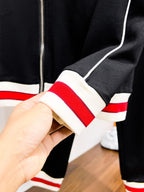 Gucci Interlocking G Technical Jersey Tracksuit Black with Red Trim