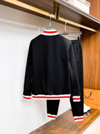 Gucci Interlocking G Technical Jersey Tracksuit Black with Red Trim