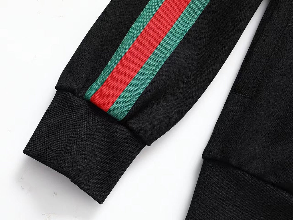 Gucci Interlocking G Web Stripe Tracksuit Black Technical Jersey