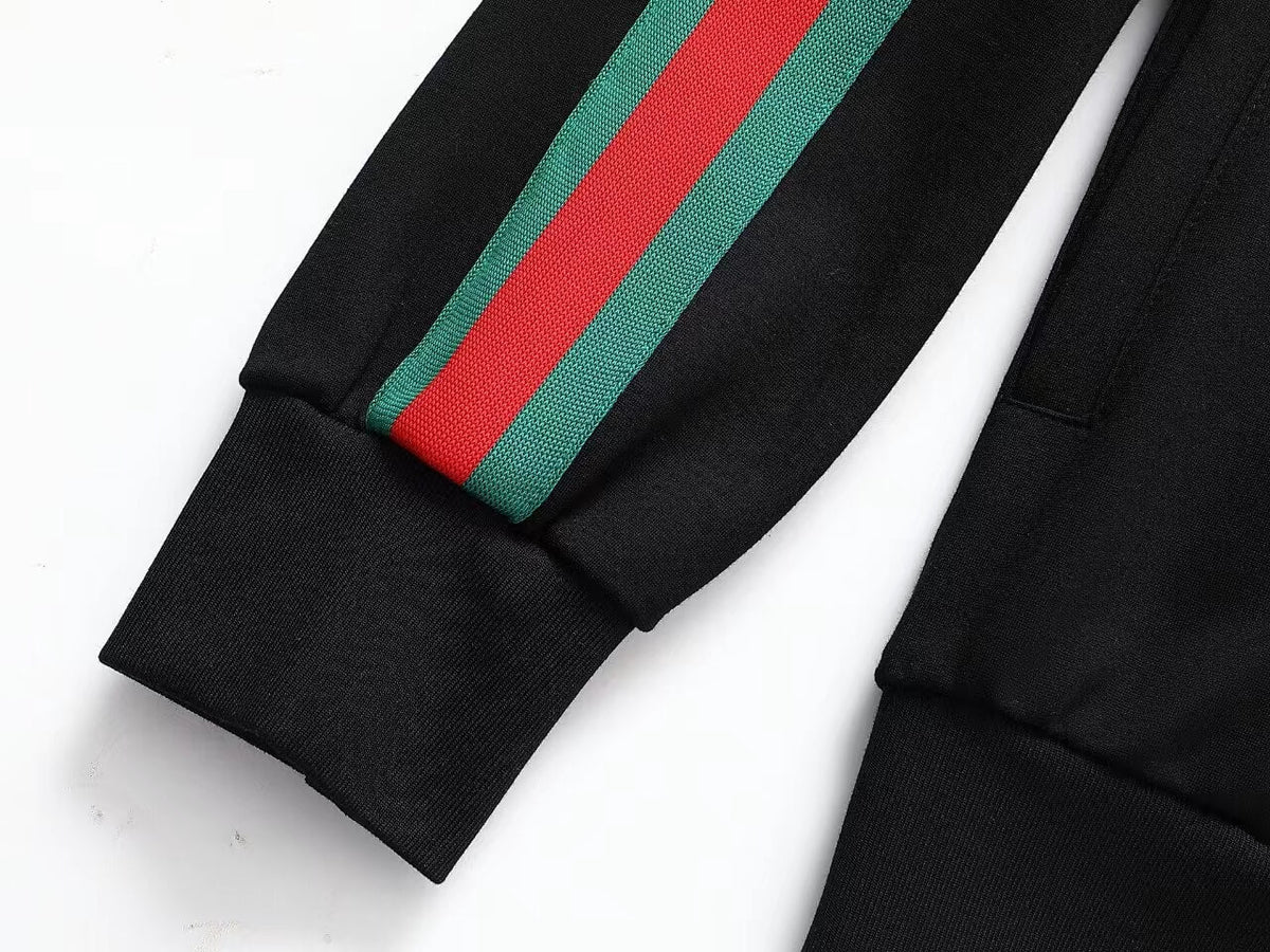 Gucci Interlocking G Web Stripe Tracksuit Black Technical Jersey