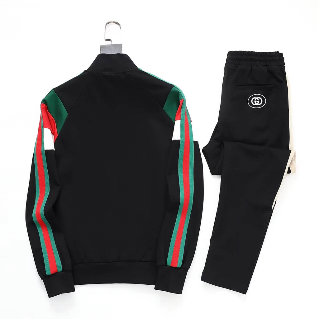 Gucci Interlocking G Web Stripe Tracksuit Black Technical Jersey