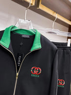 Gucci Round Interlocking G Technical Jersey Tracksuit Black