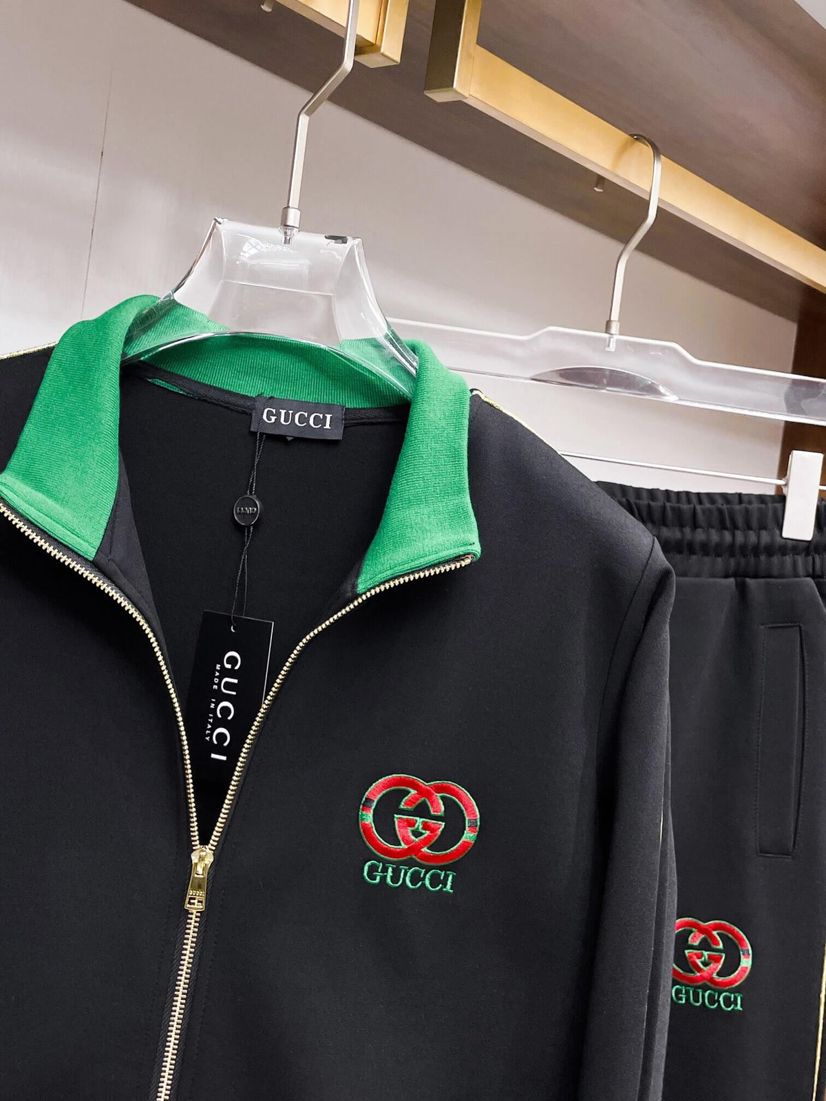 Gucci Round Interlocking G Technical Jersey Tracksuit Black