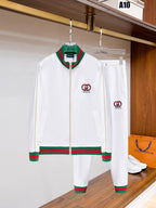 Gucci Round Interlocking G Technical Jersey Tracksuit White