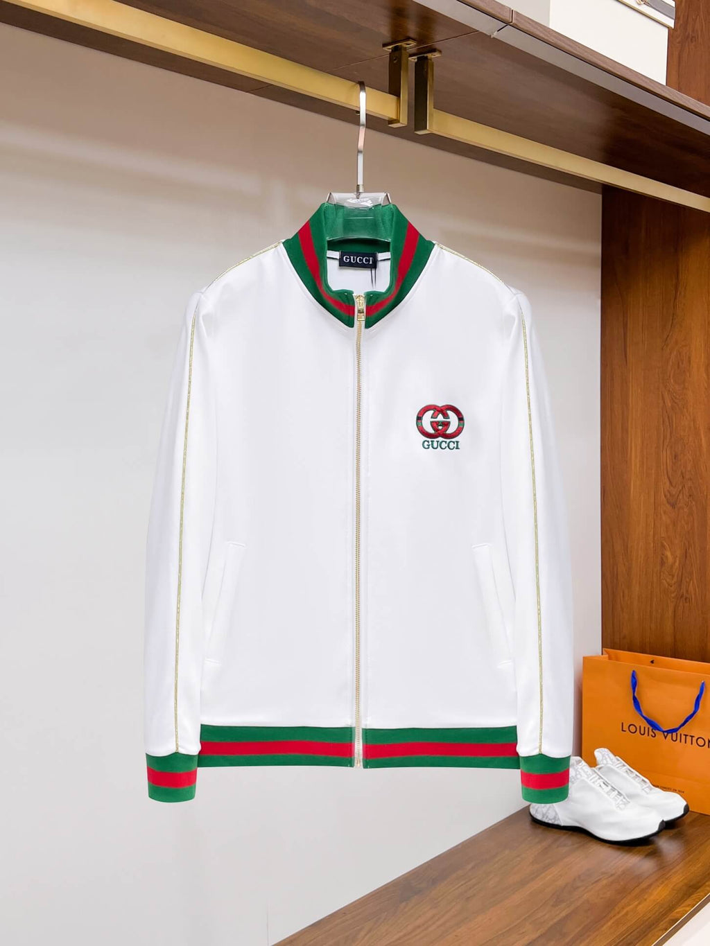 Gucci Round Interlocking G Technical Jersey Tracksuit White