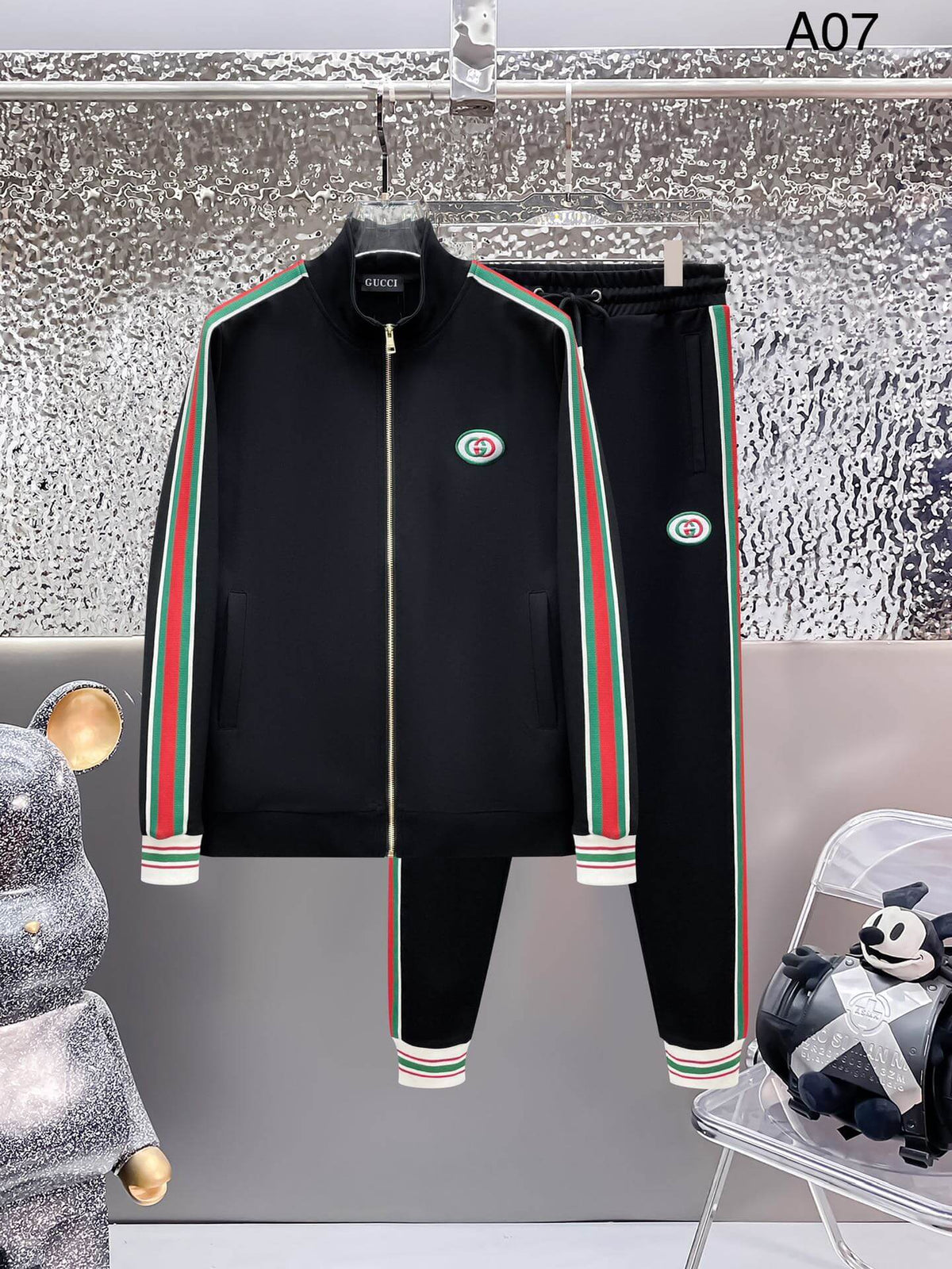 Gucci Web Stripe Technical Jersey Tracksuit Black