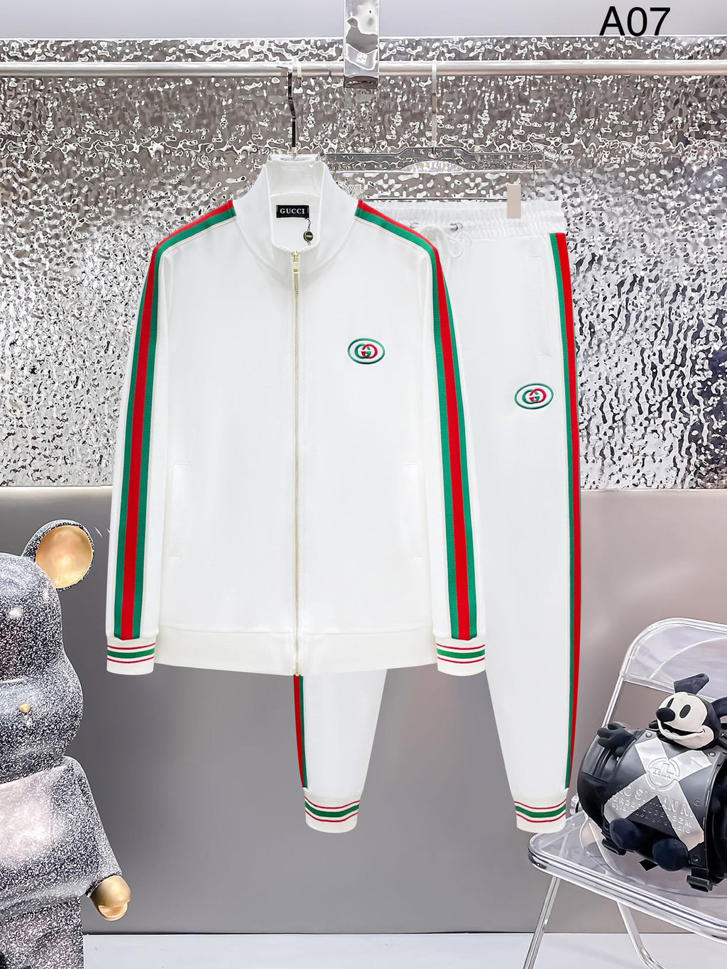 Gucci Web Stripe Technical Jersey Tracksuit White