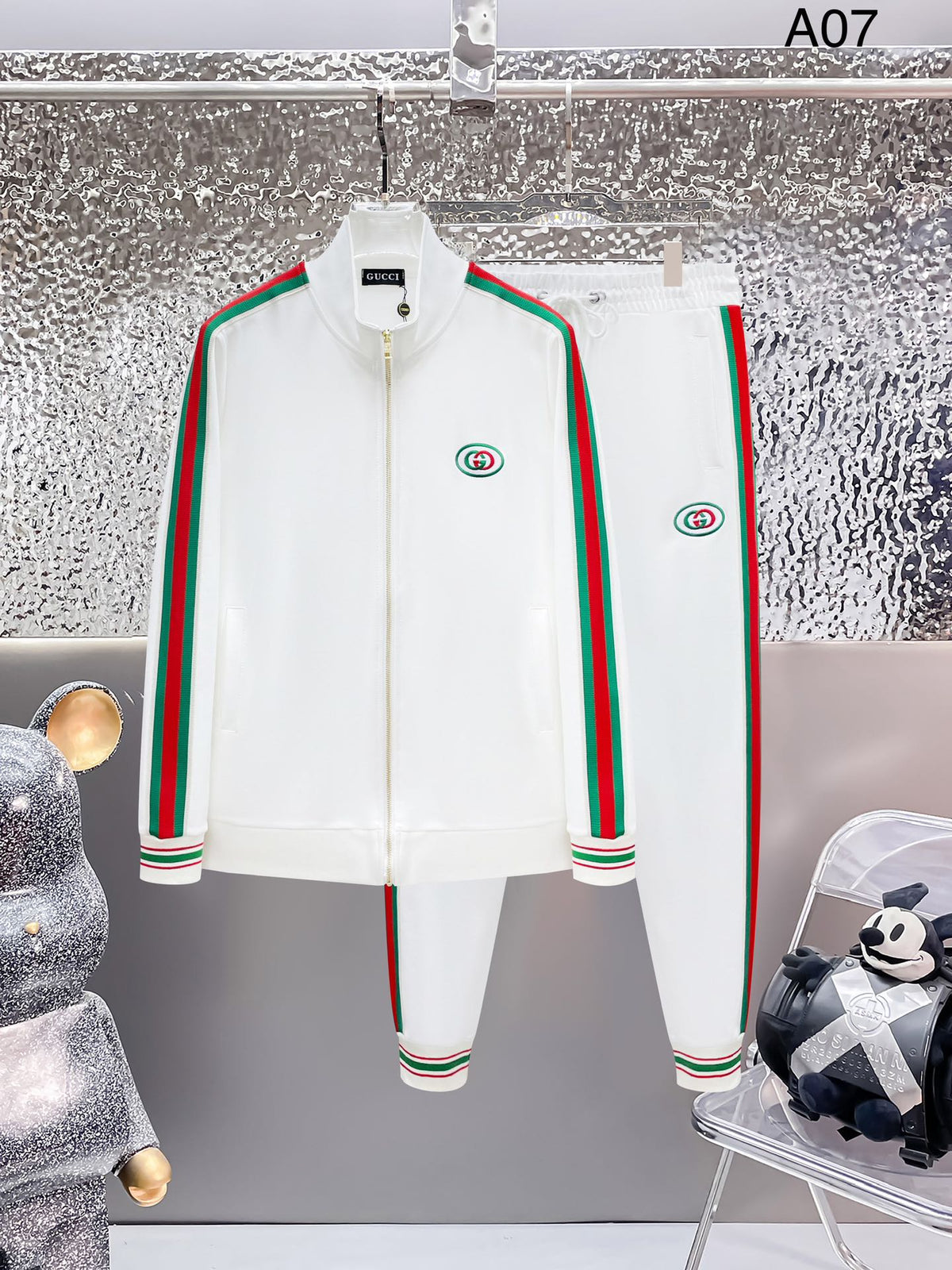 Gucci Web Stripe Technical Jersey Tracksuit White