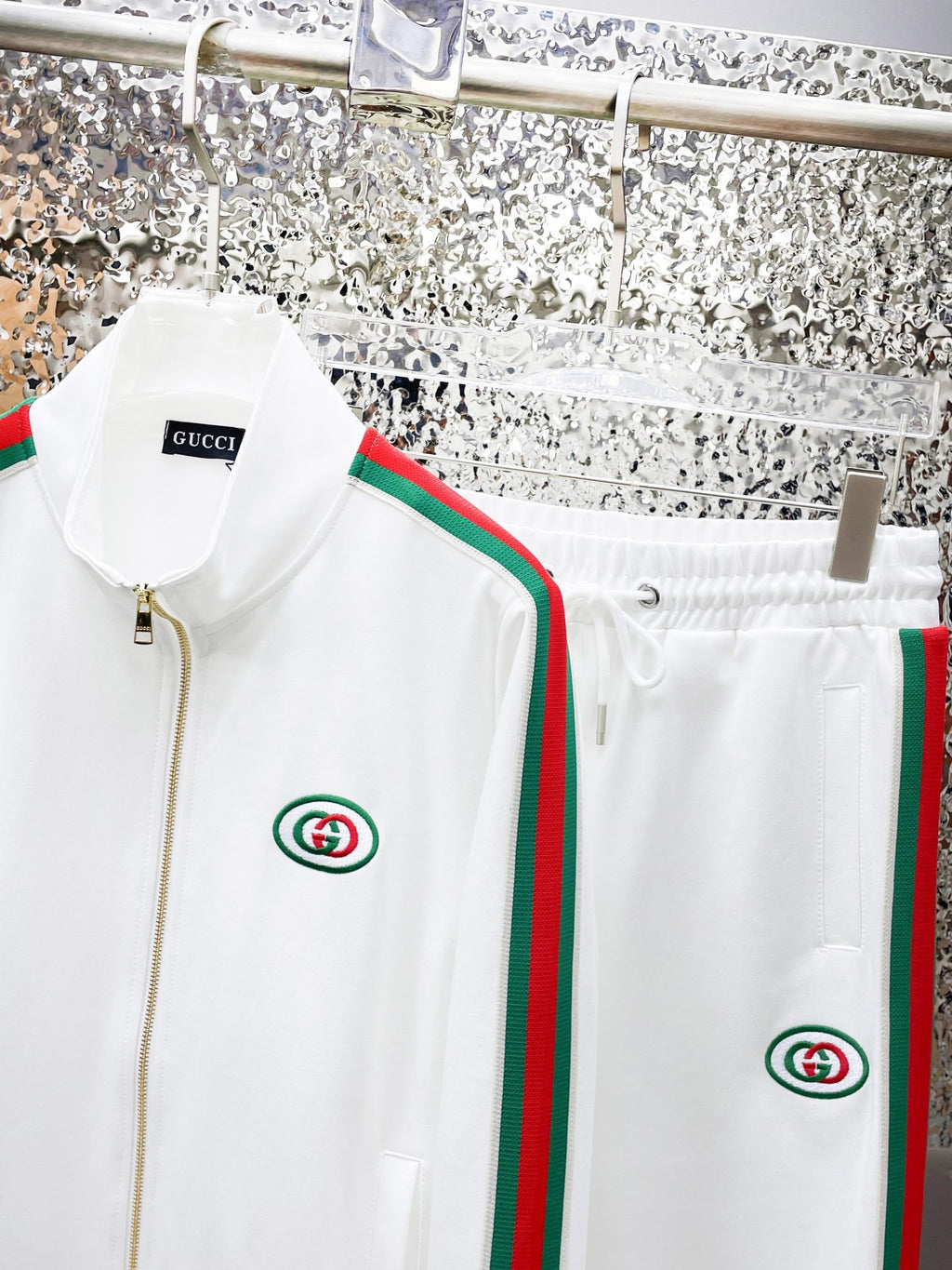 Gucci Web Stripe Technical Jersey Tracksuit White