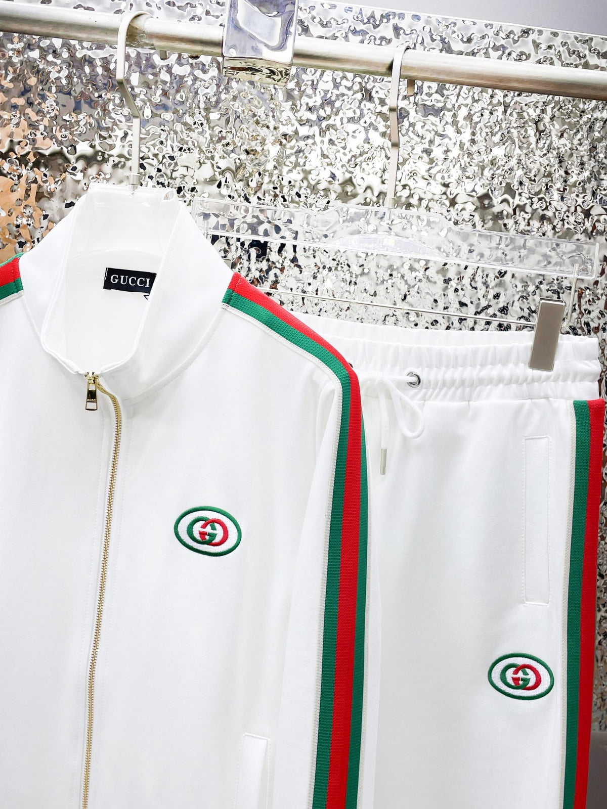 Gucci Web Stripe Technical Jersey Tracksuit White