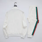 Gucci Web Stripe Tracksuit Set - White Technical Knit Zip Jacket & Pants