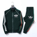 Gucci x adidas Trefoil Logo Tracksuit Set Green Technical Jersey