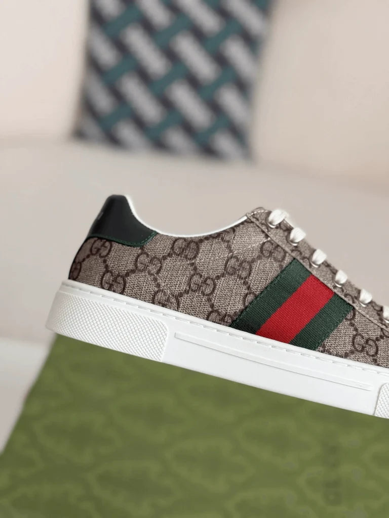 Gucci Ace Sneaker – Beige GG Supreme Canvas & Web
