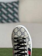 Gucci Ace Sneaker – Beige & Blue GG Supreme Canvas