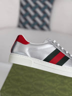 Gucci Ace Sneaker – Metallic Silver Leather