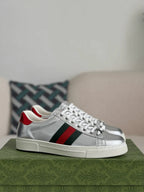 Gucci Ace Sneaker – Metallic Silver Leather