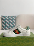 Gucci Ace Sneaker White Leather with Web Stripe and Bee Embroidery