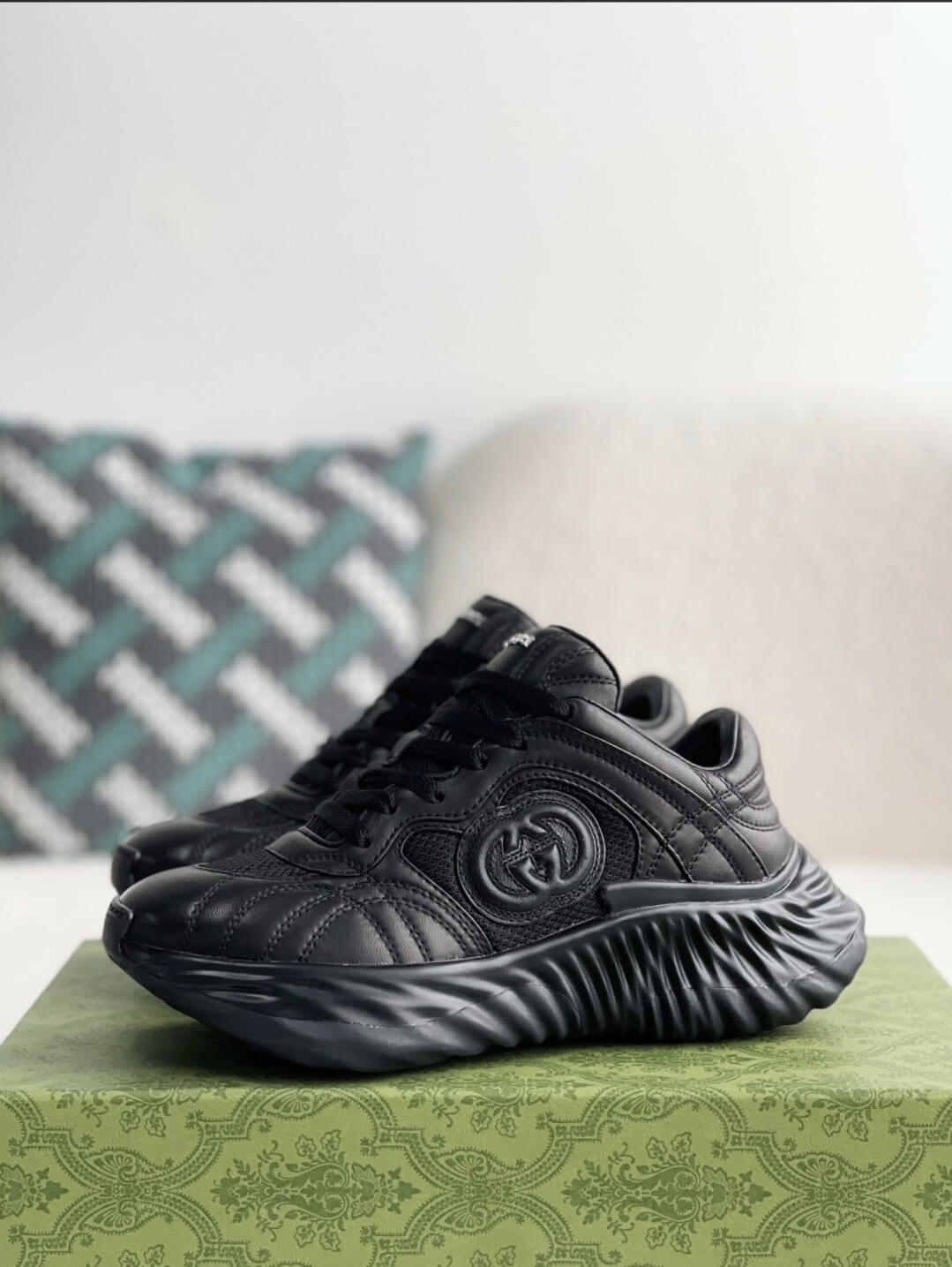 Gucci GG Runner Sneaker – Black Quilted Leather & Mesh