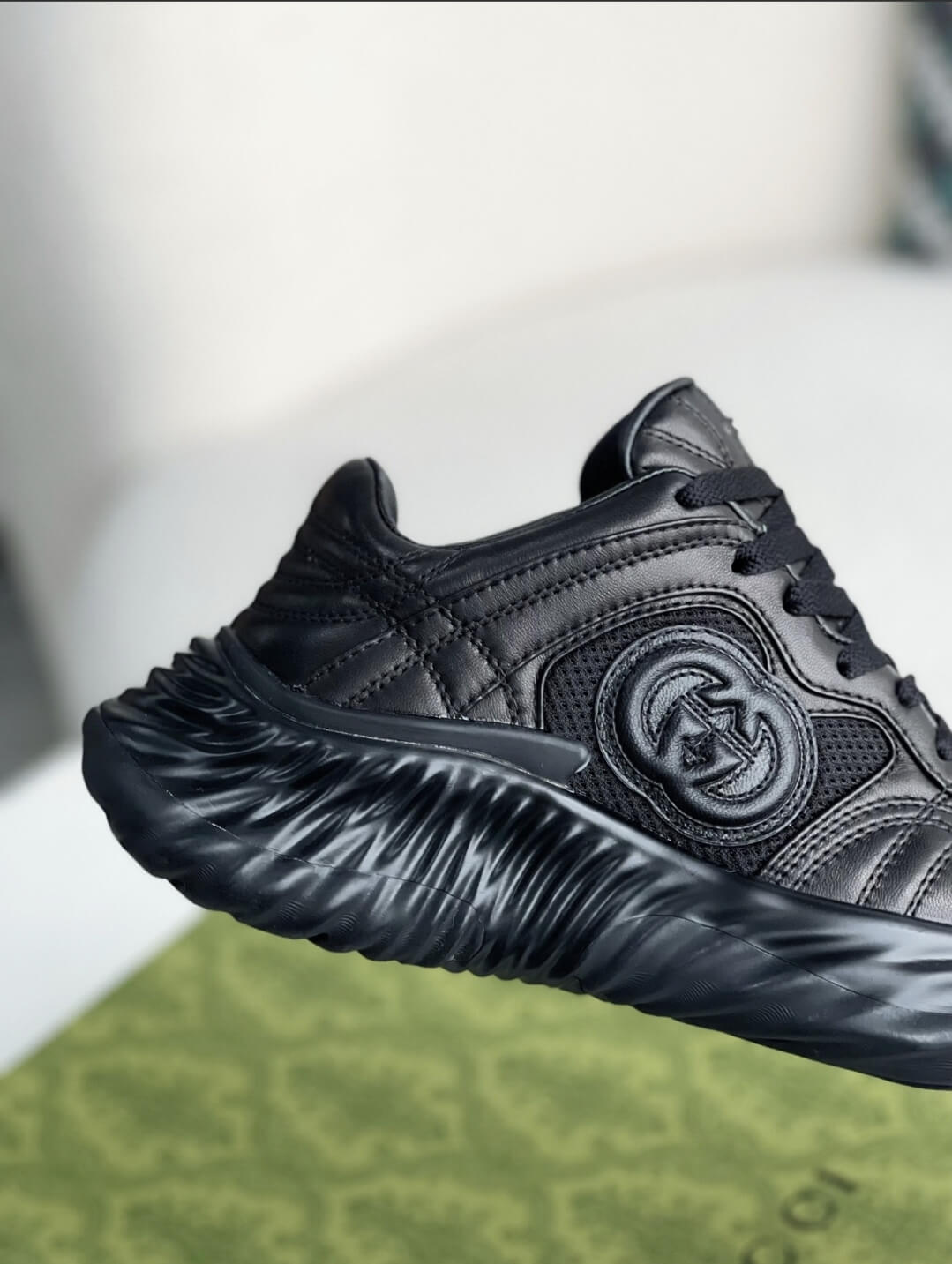 Gucci GG Runner Sneaker – Black Quilted Leather & Mesh