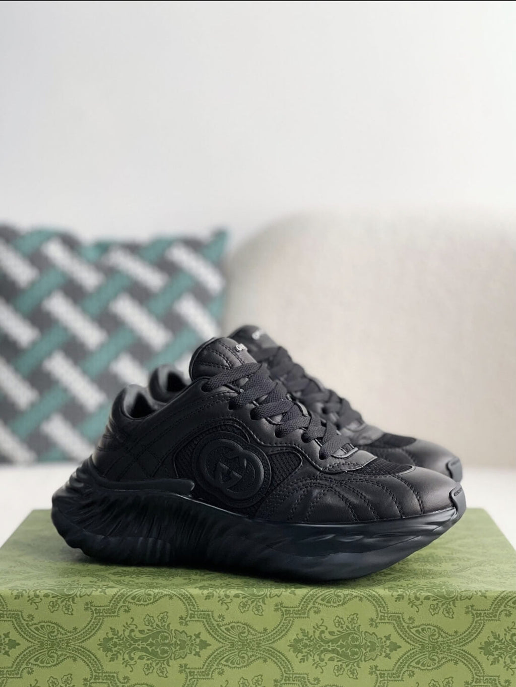 Gucci GG Runner Sneaker – Black Quilted Leather & Mesh