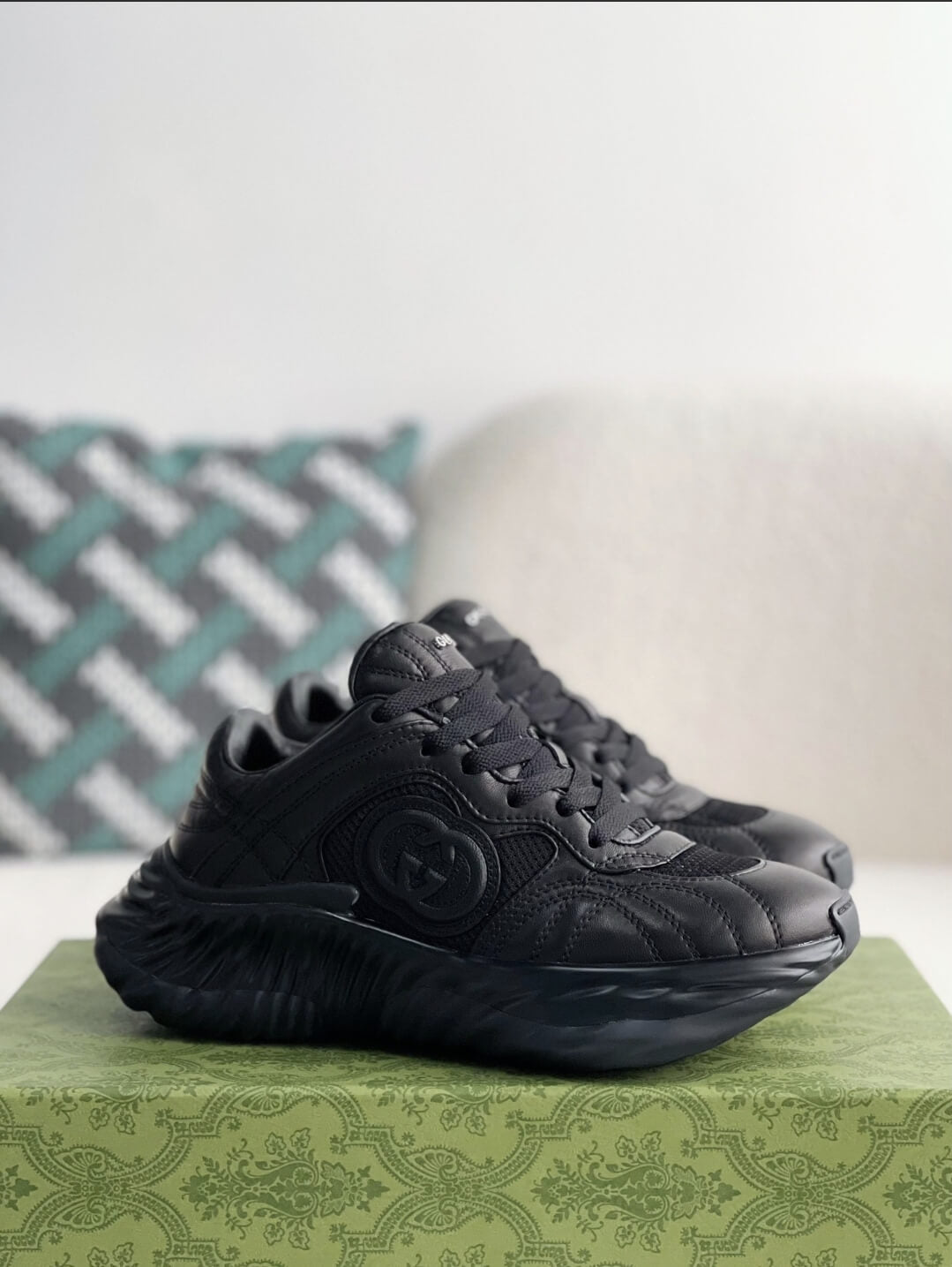 Gucci GG Runner Sneaker – Black Quilted Leather & Mesh