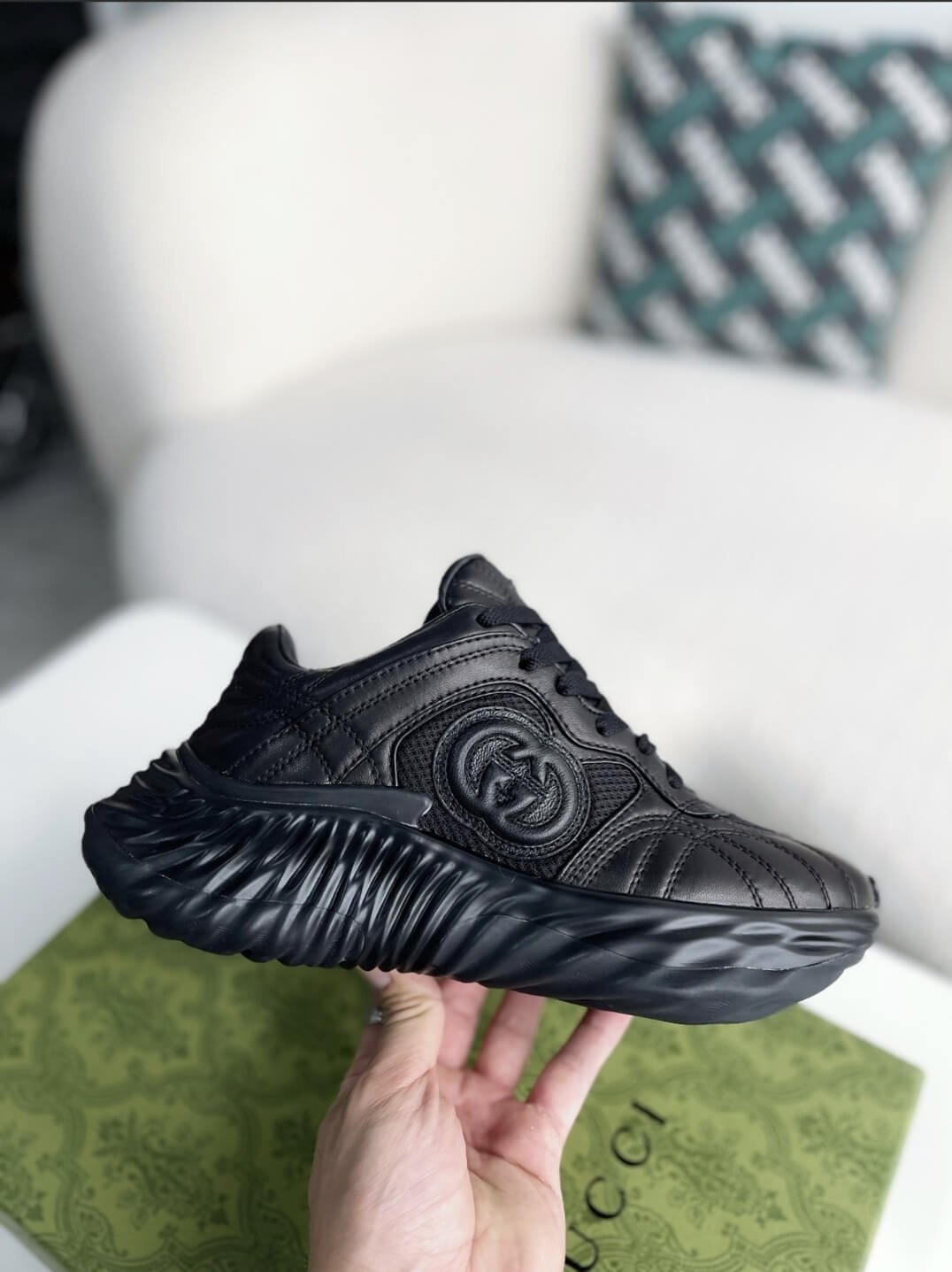 Gucci GG Runner Sneaker – Black Quilted Leather & Mesh