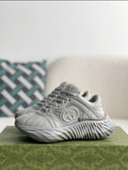 Gucci GG Runner Sneaker – Grey Quilted Leather & Mesh