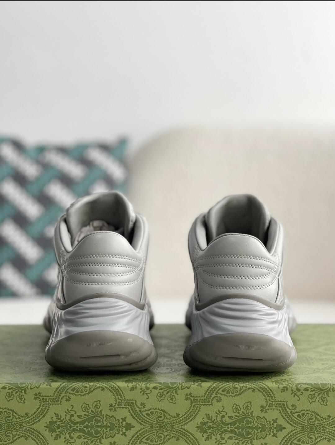 Gucci GG Runner Sneaker – Grey Quilted Leather & Mesh