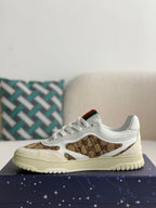 Gucci Mac80 Sneaker – White Leather & GG Supreme Canvas