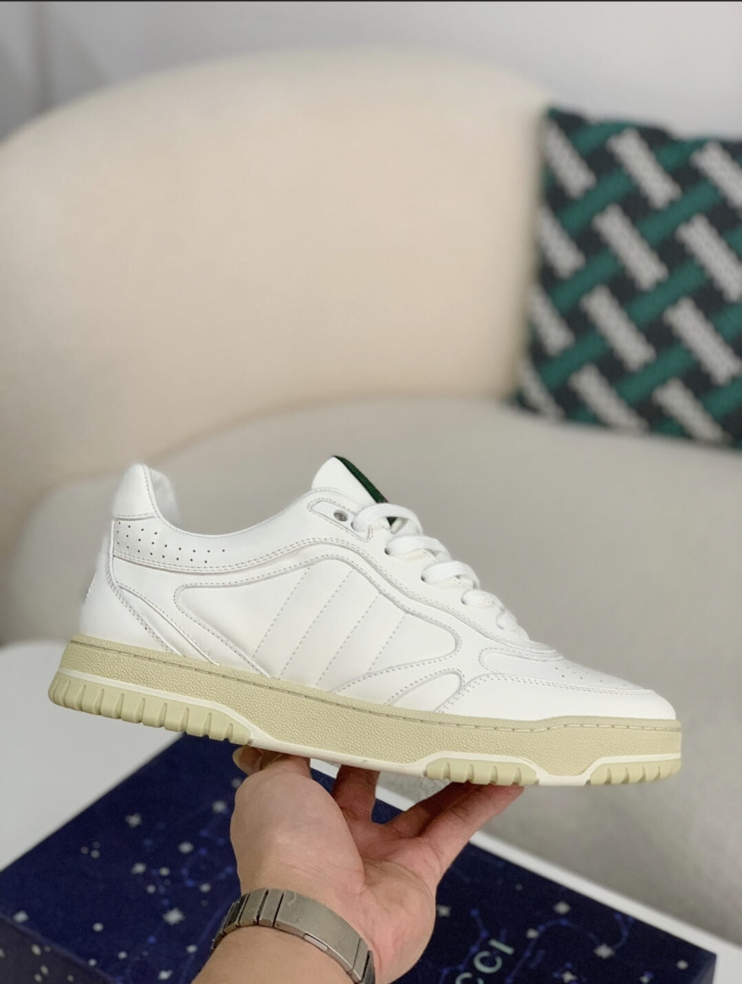 Gucci Mac80 Sneaker – White Leather & Off-White Sole