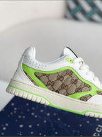 Gucci Mac80 Sneaker – White, Neon Green & GG Supreme Canvas
