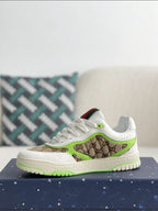 Gucci Mac80 Sneaker – White, Neon Green & GG Supreme Canvas