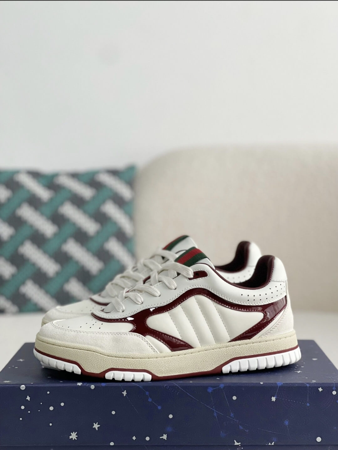 Gucci Mac80 Sneaker – White & Rosso Ancora Red Leather