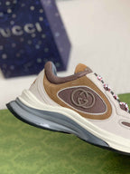 Gucci Men's Runner Sneaker – Beige, Brown & Grey Mesh Leather