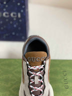 Gucci Men's Runner Sneaker – Beige, Brown & Grey Mesh Leather