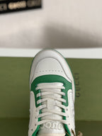 Gucci Re-Web Sneaker – White Leather & Green Mesh