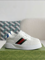 Gucci Re-Web Sneaker – White Leather with Green & Red Web