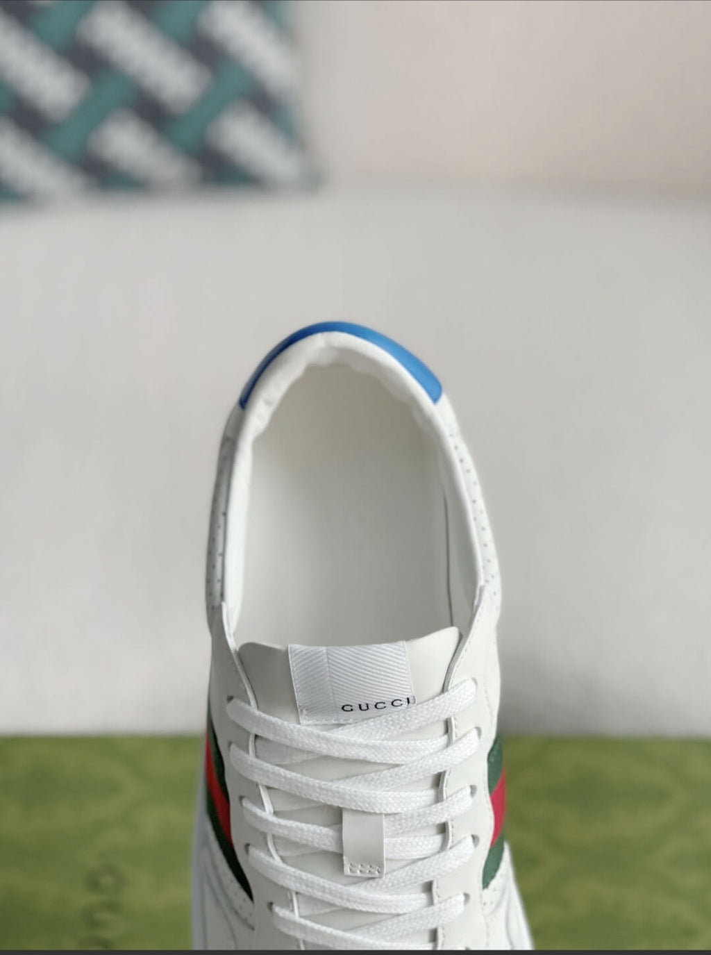 Gucci Re-Web Sneaker – White Leather with Green & Red Web