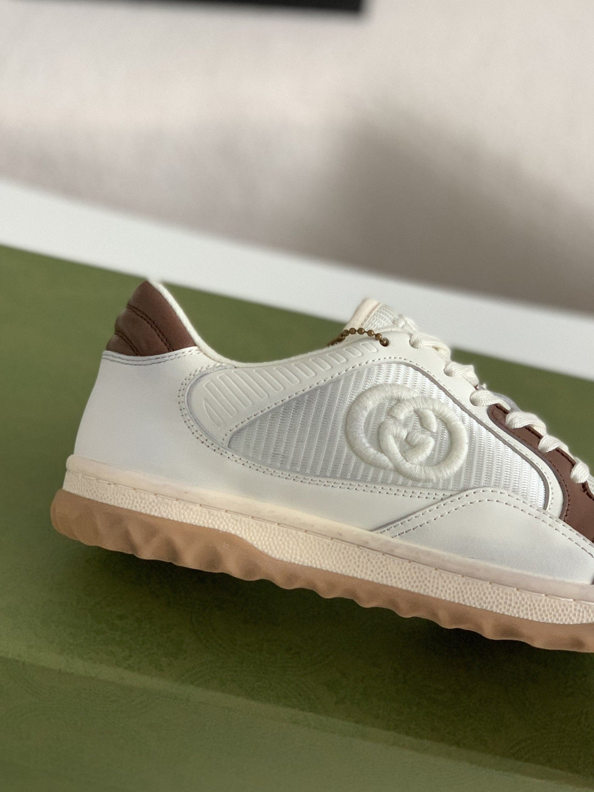 Gucci Re-Web Sneaker – White & Brown Leather Mesh