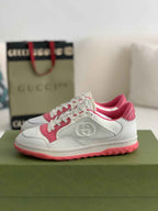 Gucci Re-Web Sneaker – White & Pink Leather Mesh