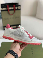 Gucci Re-Web Sneaker – White & Pink Leather Mesh
