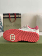Gucci Re-Web Sneaker – White & Pink Leather Mesh
