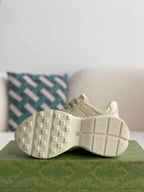 Gucci Rhyton Sneaker – Ivory Leather with Baby Dragon Print